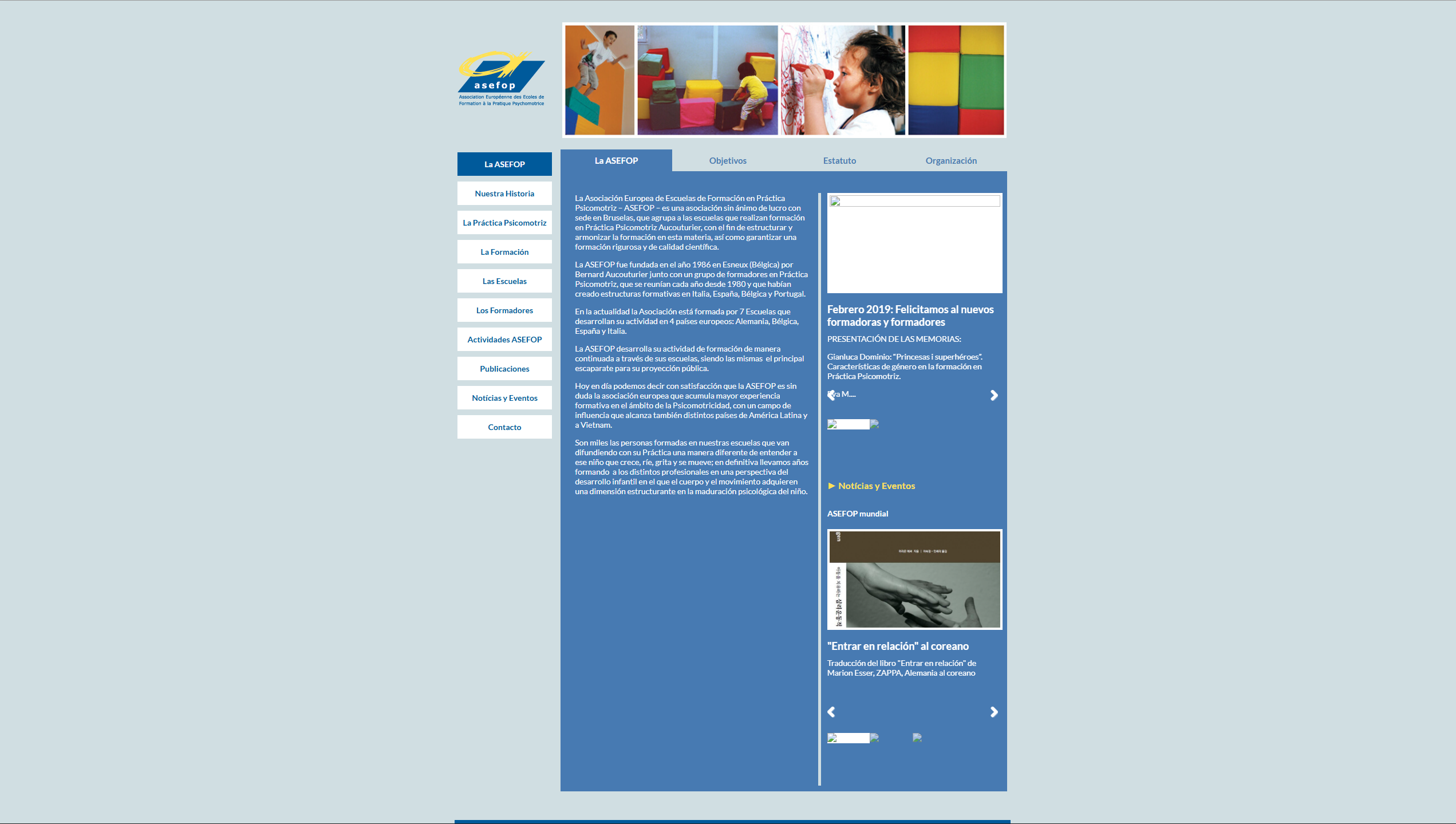 Web antigua antes del rediseño · sector científico